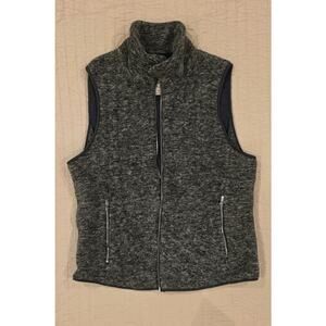 Abercrombie & Fitch Women's Full Zip Quilted Lined Fleece Vest Gray Size Large